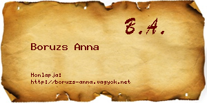 Boruzs Anna névjegykártya